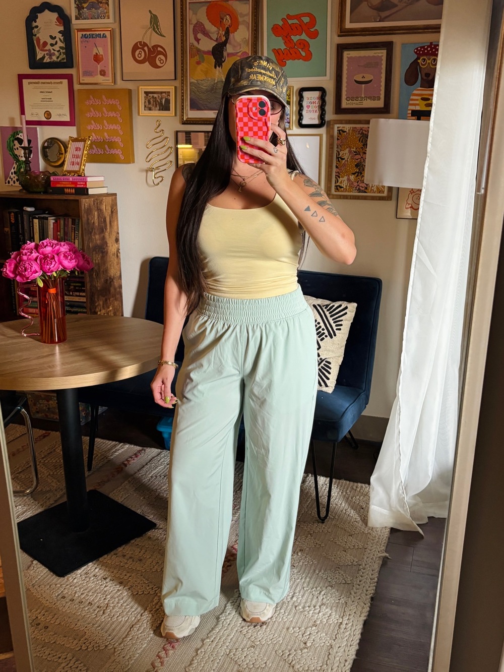 Mint Green Wide Leg Athletic Pant
